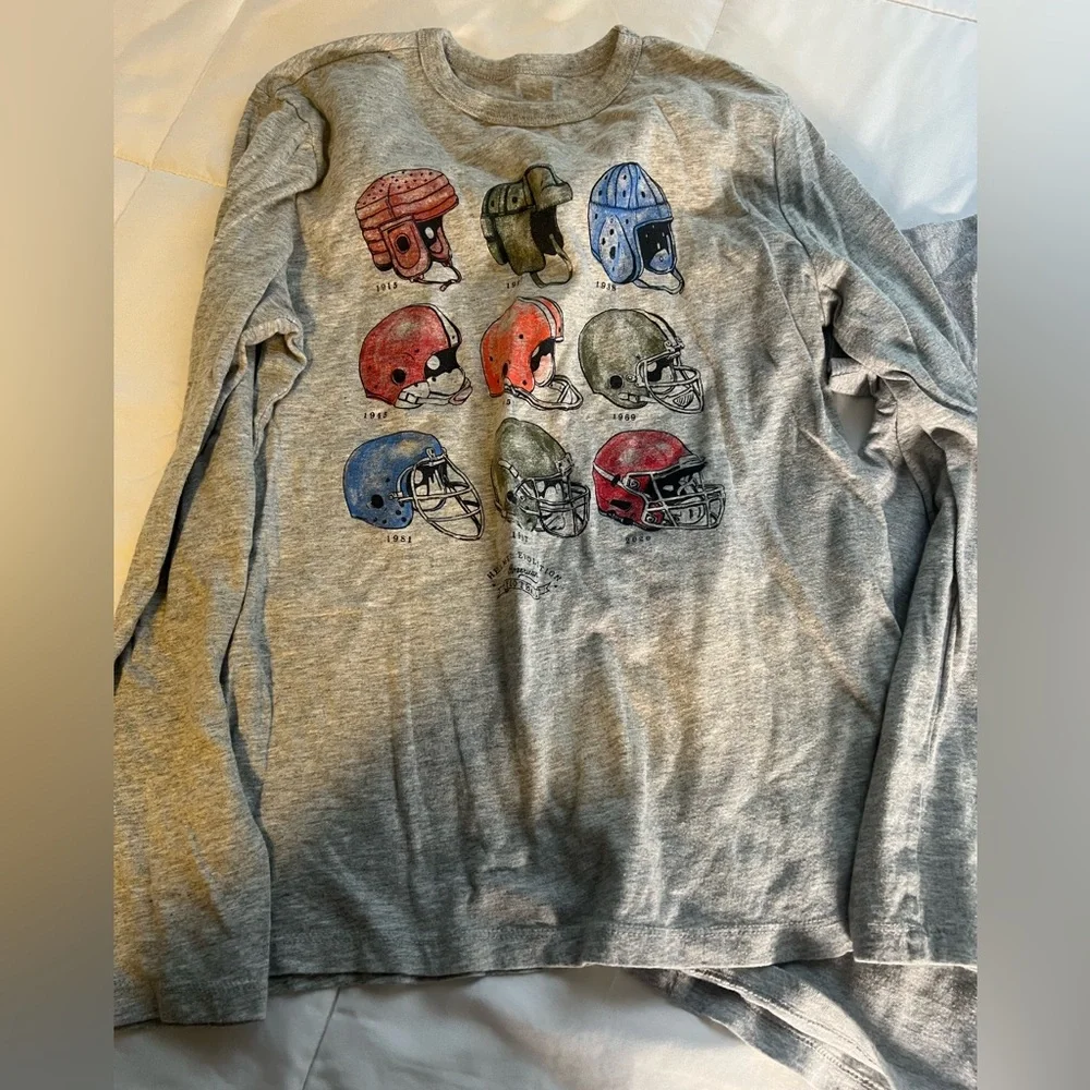 Gap Cotton Long Sleeve and Short Sleeve football tee’s 2 in set